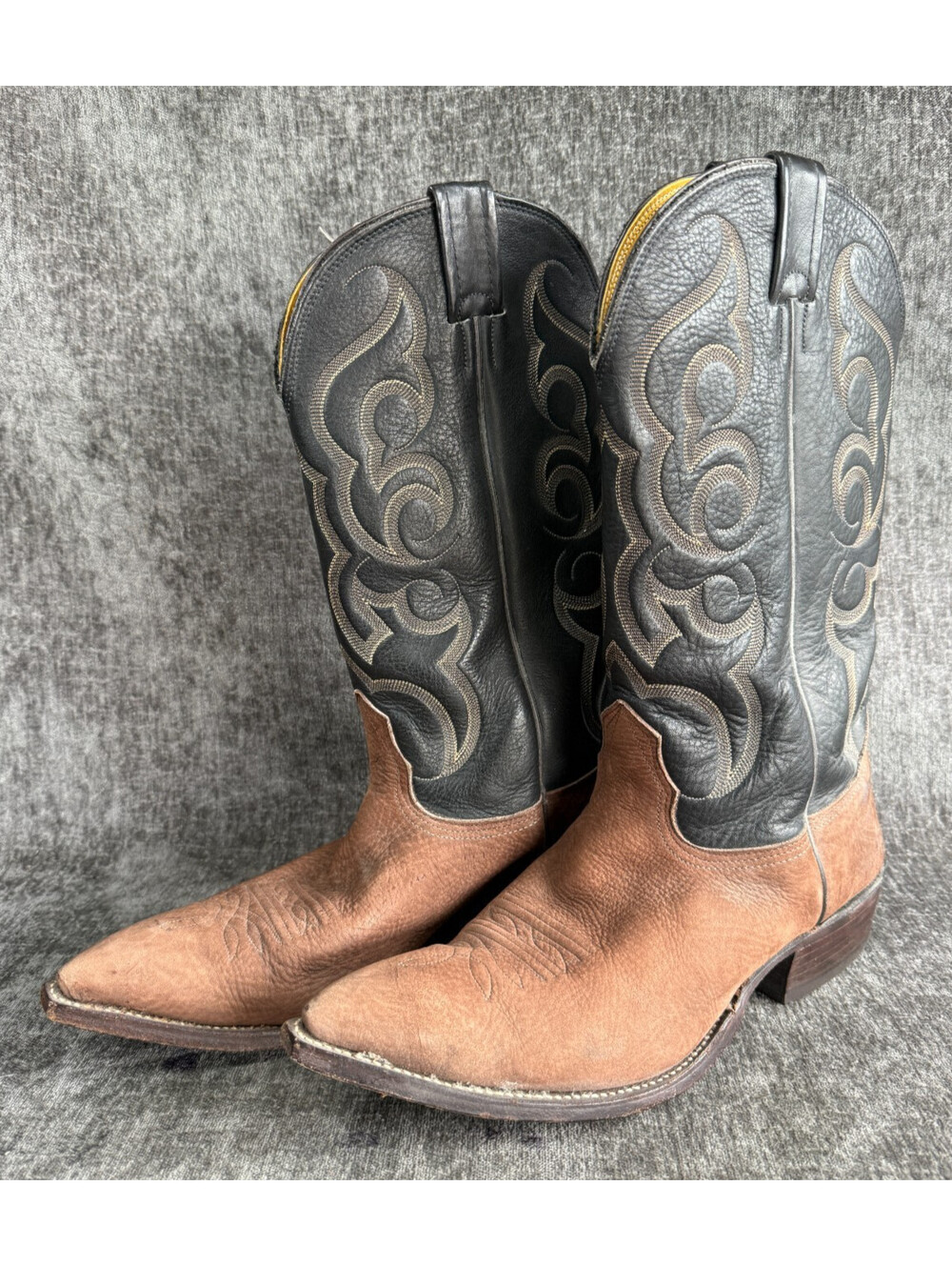 Nocona Mens Vintage Western Cowboy Boots Size 10 D Brown Leather USA 4057